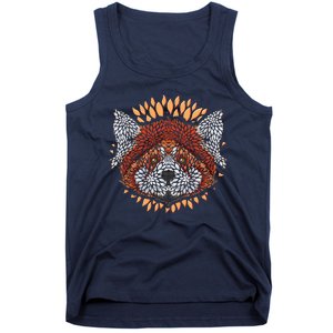 Cute Red Panda Leaf Petal Face Tank Top