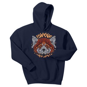 Cute Red Panda Leaf Petal Face Kids Hoodie