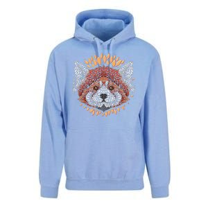 Cute Red Panda Leaf Petal Face Unisex Surf Hoodie