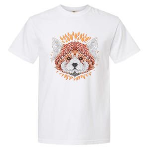 Cute Red Panda Leaf Petal Face Garment-Dyed Heavyweight T-Shirt