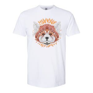 Cute Red Panda Leaf Petal Face Softstyle CVC T-Shirt