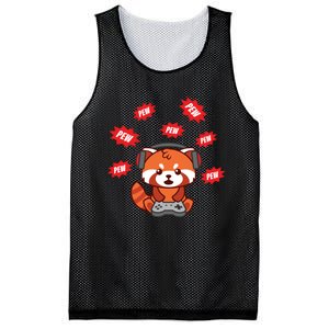 Cute Red Panda Gamer Funny Video Gaming Gift Mesh Reversible Basketball Jersey Tank