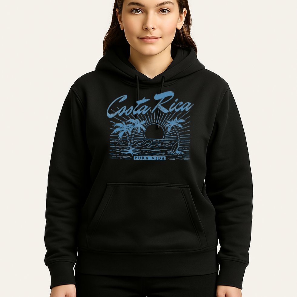 Costa Rica Pura Vida Vintage Distressed Beach Hoodie