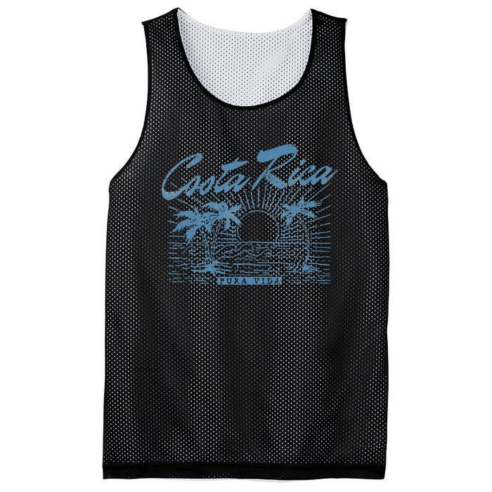 Costa Rica Pura Vida Vintage Distressed Beach Mesh Reversible Basketball Jersey Tank