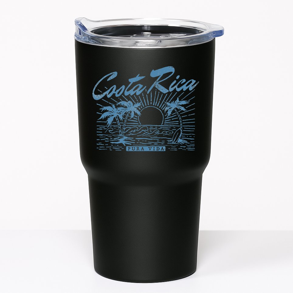 Costa Rica Pura Vida Vintage Distressed Beach Tumbler