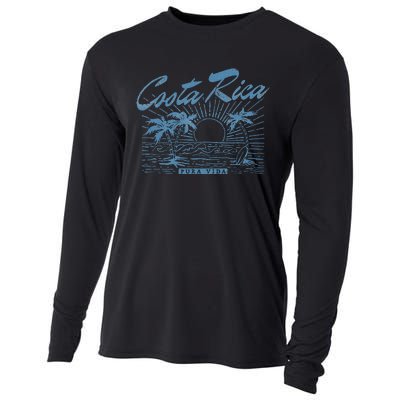 Costa Rica Pura Vida Vintage Distressed Beach Cooling Performance Long Sleeve Crew