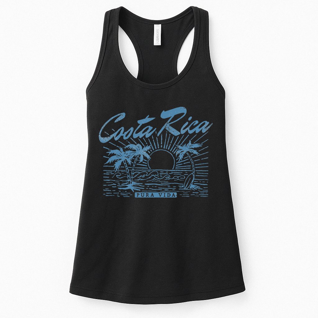 Costa Rica Pura Vida Vintage Distressed Beach Womens Tank Top