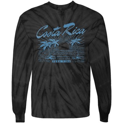 Costa Rica Pura Vida Vintage Distressed Beach Tie-Dye Long Sleeve Shirt