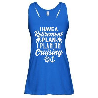 Cruising Retiret Plan Cruise Ship Vacation Funny Retired Funny Gift Ladies Essential Flowy Tank