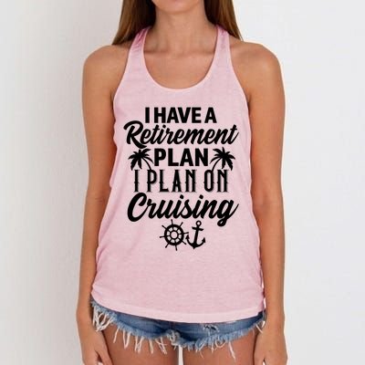 Cruising Retiret Plan Cruise Ship Vacation Funny Retired Funny Gift Women's Knotted Racerback Tank