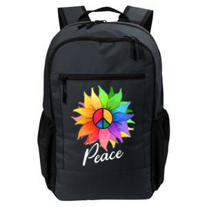 Cute Rainbow Peace Symbol Flower Daily Commute Backpack