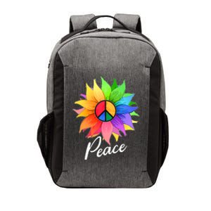 Cute Rainbow Peace Symbol Flower Vector Backpack