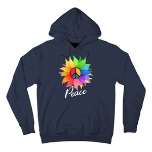 Cute Rainbow Peace Symbol Flower Hoodie