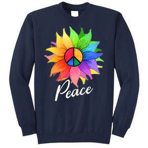 Cute Rainbow Peace Symbol Flower Tall Sweatshirt