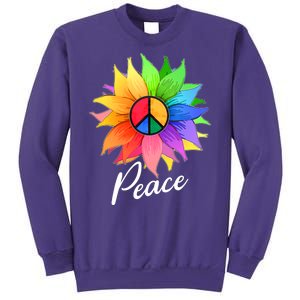 Cute Rainbow Peace Symbol Flower Sweatshirt