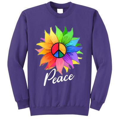 Cute Rainbow Peace Symbol Flower Sweatshirt