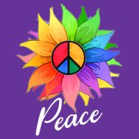 Cute Rainbow Peace Symbol Flower Poster