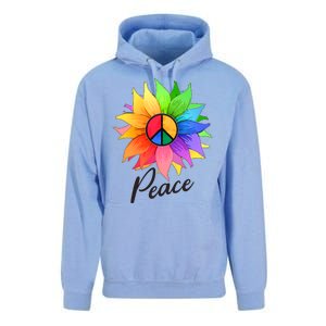 Cute Rainbow Peace Symbol Flower Unisex Surf Hoodie