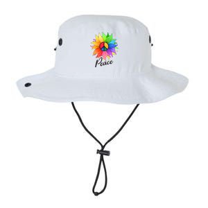 Cute Rainbow Peace Symbol Flower Legacy Cool Fit Booney Bucket Hat