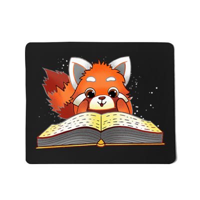 Cute Red Panda Reading A Book Lover Bookworm Love Mousepad