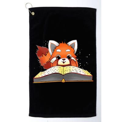 Cute Red Panda Reading A Book Lover Bookworm Love Platinum Collection Golf Towel