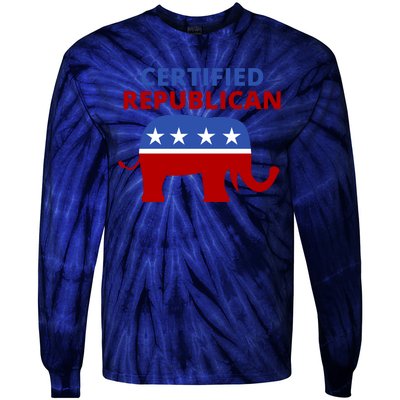 Certified Republican Political Election Tie-Dye Long Sleeve Shirt