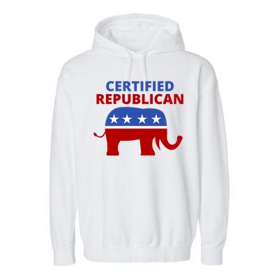 Certified Republican Political Election Garment-Dyed Fleece Hoodie