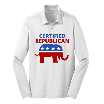 Certified Republican Political Election Silk Touch Performance Long Sleeve Polo