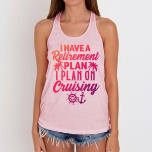 Cruising Retiret Plan Cruise Ship Vacation Funny Retired Funny Gift Women's Knotted Racerback Tank