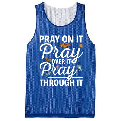 Christian Religious Pray On It Pray Over It Pray Through It Gift Mesh Reversible Basketball Jersey Tank