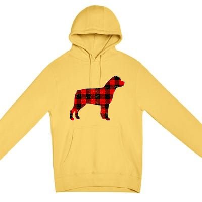 Christmas Rottweiler Pajama Pj Christmas Dog Buffalo Plaid Premium Pullover Hoodie