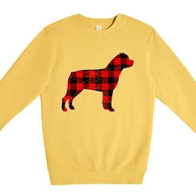 Christmas Rottweiler Pajama Pj Christmas Dog Buffalo Plaid Premium Crewneck Sweatshirt