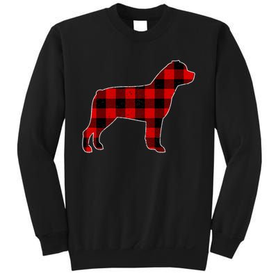 Christmas Rottweiler Pajama Pj Christmas Dog Buffalo Plaid Sweatshirt