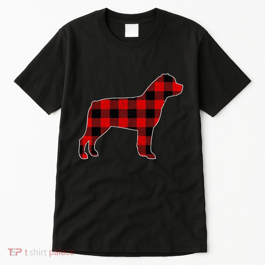 Christmas Rottweiler Pajama Pj Christmas Dog Buffalo Plaid Tall T-Shirt