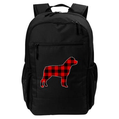 Christmas Rottweiler Pajama Pj Christmas Dog Buffalo Plaid Daily Commute Backpack