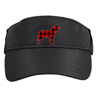 Christmas Rottweiler Pajama Pj Christmas Dog Buffalo Plaid Adult Drive Performance Visor