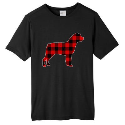 Christmas Rottweiler Pajama Pj Christmas Dog Buffalo Plaid Tall Fusion ChromaSoft Performance T-Shirt