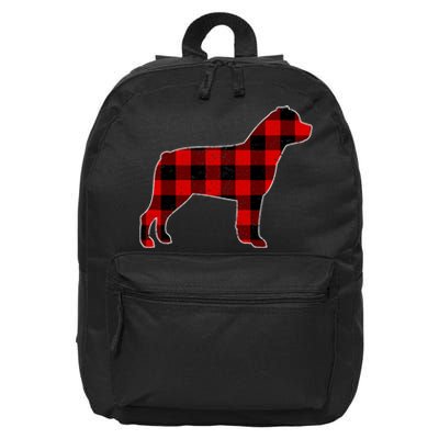 Christmas Rottweiler Pajama Pj Christmas Dog Buffalo Plaid 16 in Basic Backpack