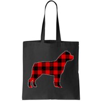 Christmas Rottweiler Pajama Pj Christmas Dog Buffalo Plaid Tote Bag