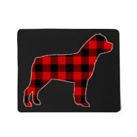 Christmas Rottweiler Pajama Pj Christmas Dog Buffalo Plaid Mousepad