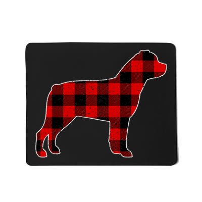 Christmas Rottweiler Pajama Pj Christmas Dog Buffalo Plaid Mousepad