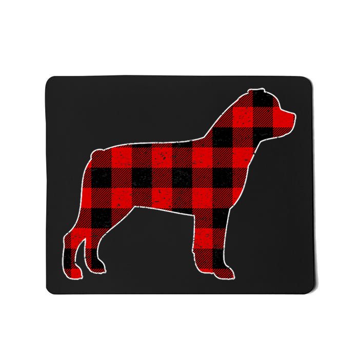 Christmas Rottweiler Pajama Pj Christmas Dog Buffalo Plaid Mousepad