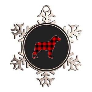 Christmas Rottweiler Pajama Pj Christmas Dog Buffalo Plaid Metallic Star Ornament