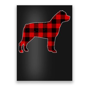 Christmas Rottweiler Pajama Pj Christmas Dog Buffalo Plaid Poster