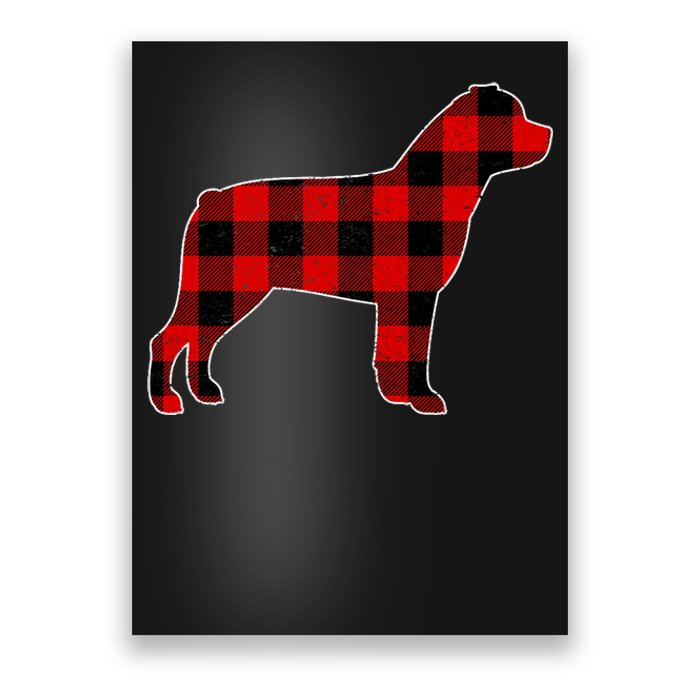 Christmas Rottweiler Pajama Pj Christmas Dog Buffalo Plaid Poster