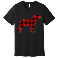 Christmas Rottweiler Pajama Pj Christmas Dog Buffalo Plaid Premium T-Shirt