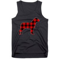 Christmas Rottweiler Pajama Pj Christmas Dog Buffalo Plaid Tank Top