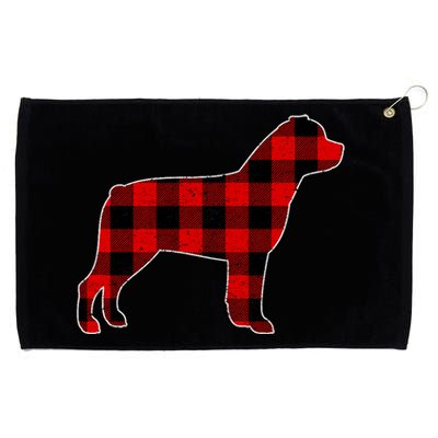 Christmas Rottweiler Pajama Pj Christmas Dog Buffalo Plaid Grommeted Golf Towel