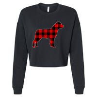 Christmas Rottweiler Pajama Pj Christmas Dog Buffalo Plaid Cropped Pullover Crew