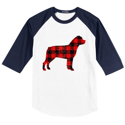 Christmas Rottweiler Pajama Pj Christmas Dog Buffalo Plaid Baseball Sleeve Shirt